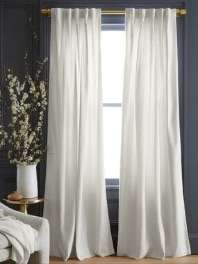 Quince Cotton Velvet Ivory Filtering Curtains, 48" x 84" 2- Panels (986)